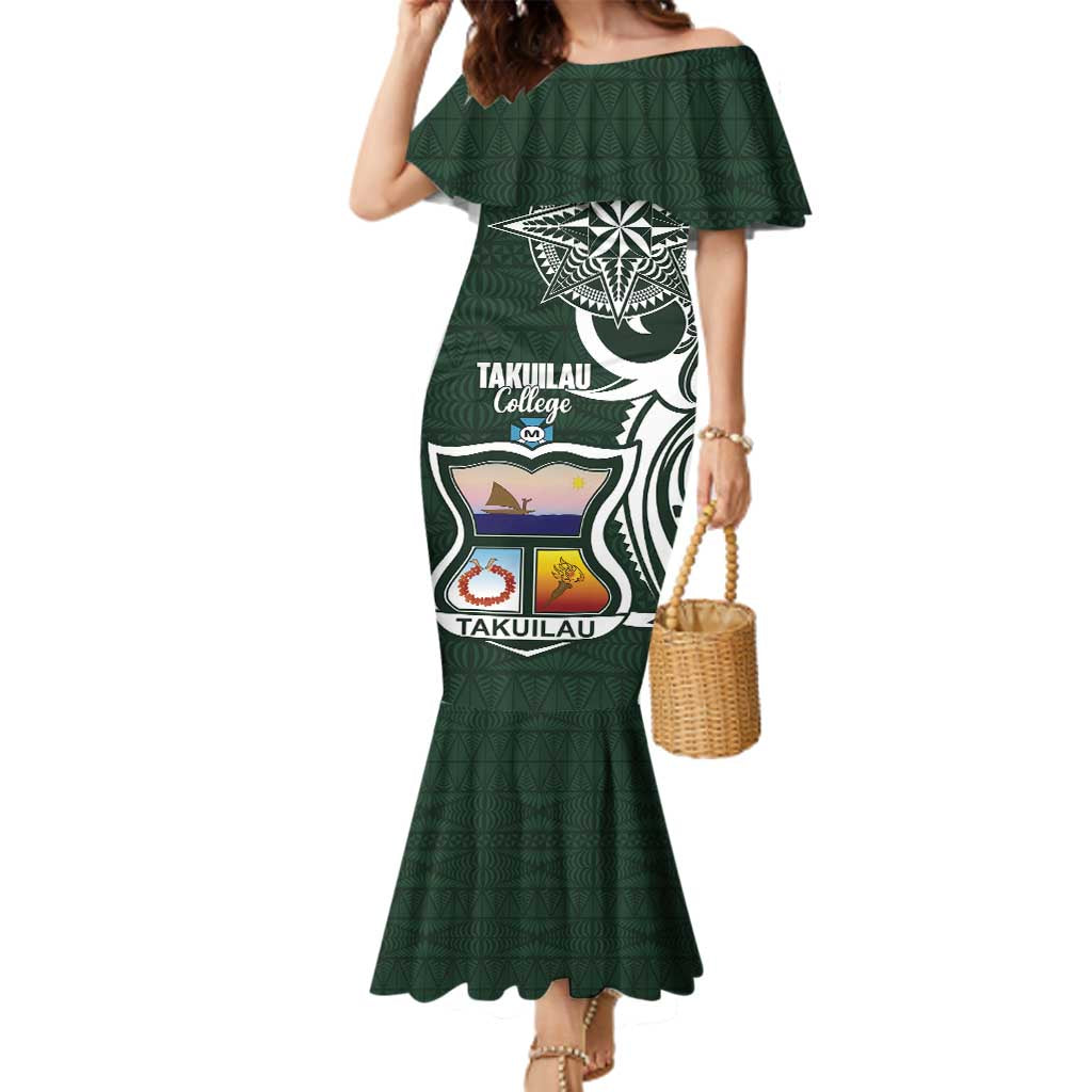 Personalised Tonga Takuilau College Family Matching Mermaid Dress and Hawaiian Shirt Est 1975 Tongan Ngatu Pattern - Polynesian Pride