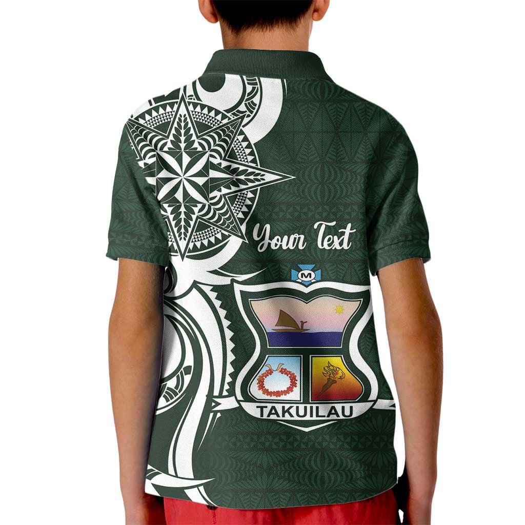 Personalised Tonga Takuilau College Kid Polo Shirt Est 1975 Tongan Ngatu Pattern - Polynesian Pride