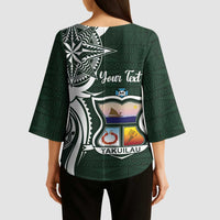 Personalised Tonga Takuilau College Kimono Sleeve Blouse Est 1975 Tongan Ngatu Pattern - Polynesian Pride