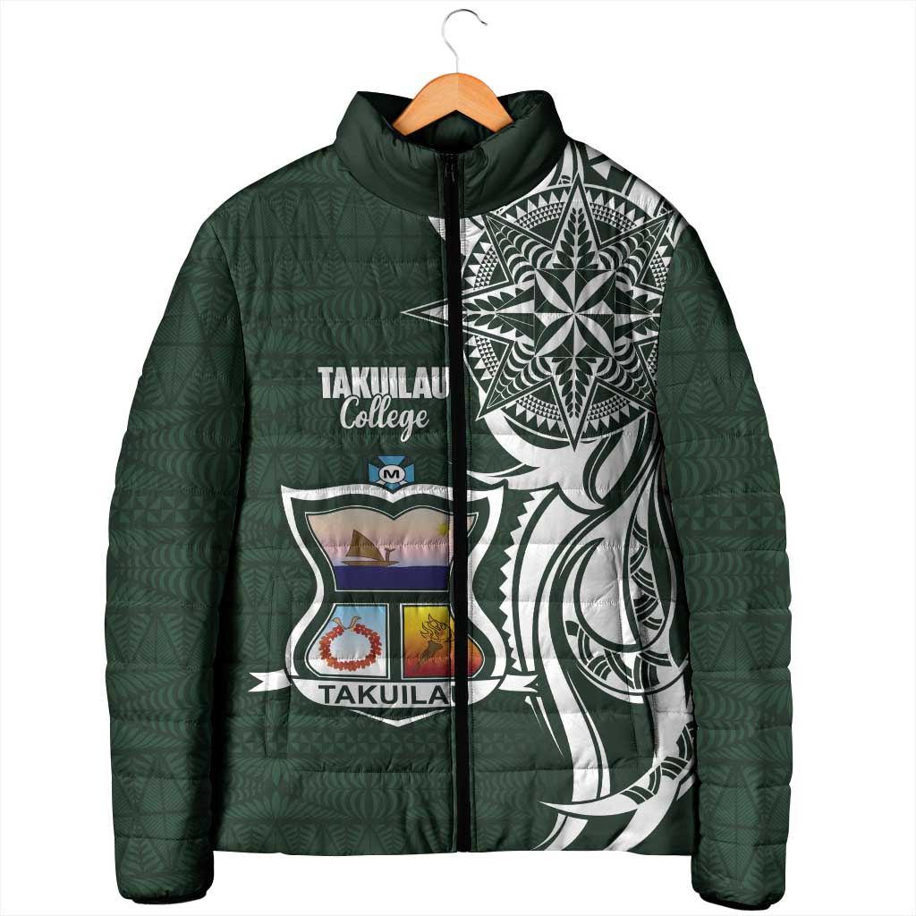 Personalised Tonga Takuilau College Padded Jacket Est 1975 Tongan Ngatu Pattern - Polynesian Pride