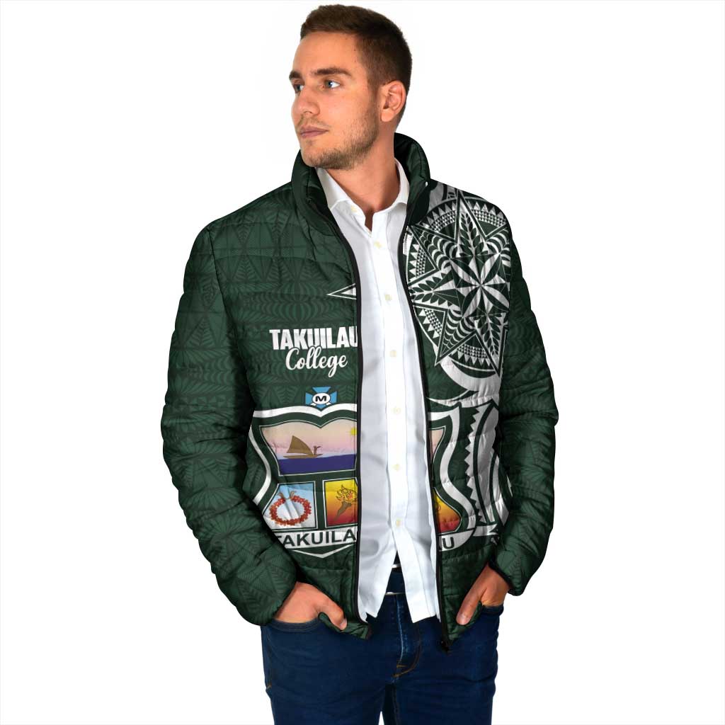 Personalised Tonga Takuilau College Padded Jacket Est 1975 Tongan Ngatu Pattern - Polynesian Pride