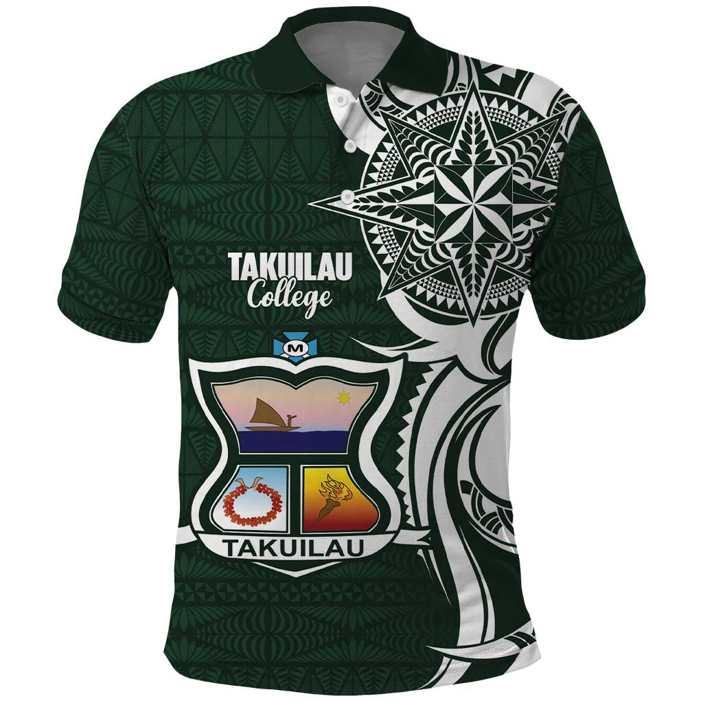 Personalised Tonga Takuilau College Polo Shirt Est 1975 Tongan Ngatu Pattern - Polynesian Pride