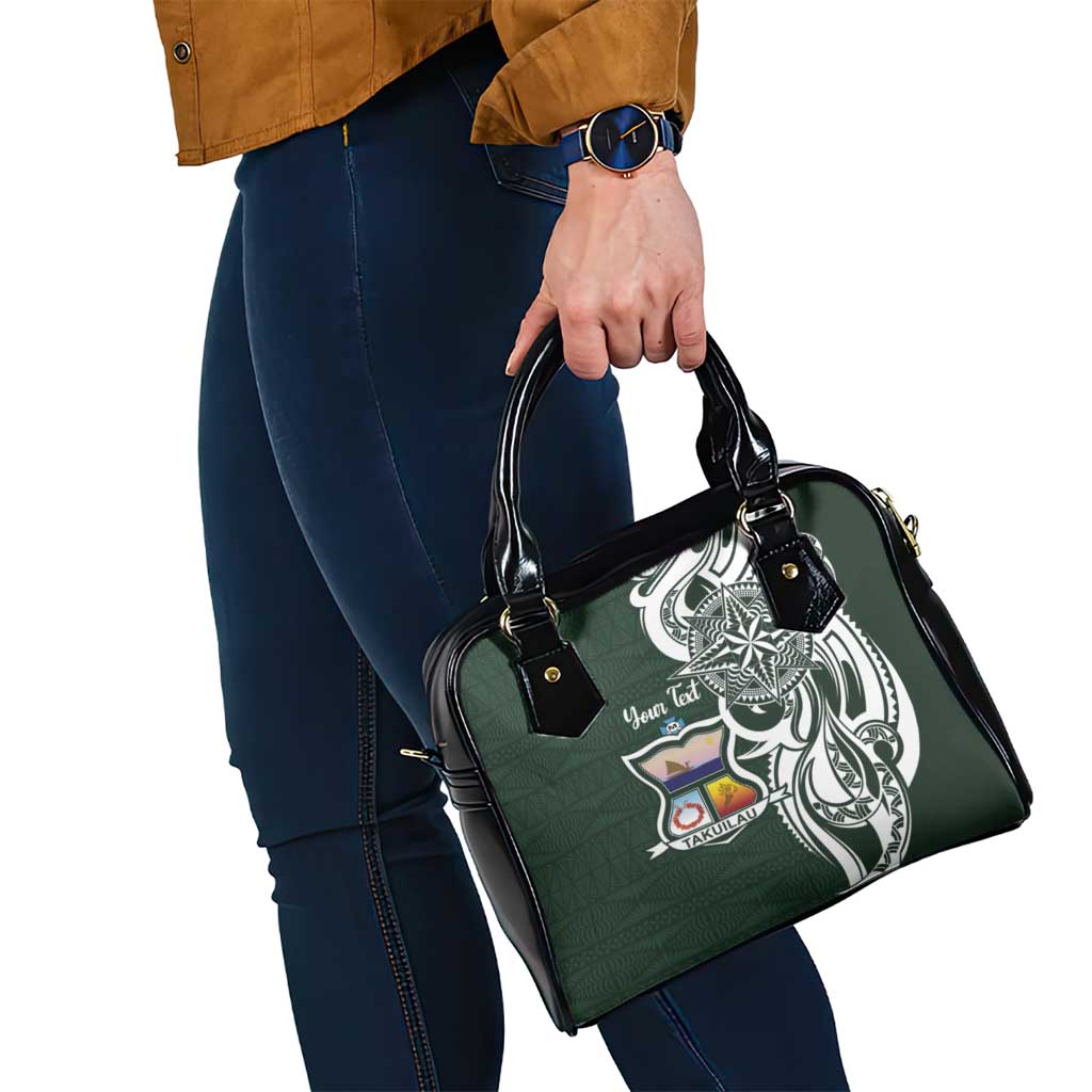 Personalised Tonga Takuilau College Shoulder Handbag Est 1975 Tongan Ngatu Pattern - Polynesian Pride