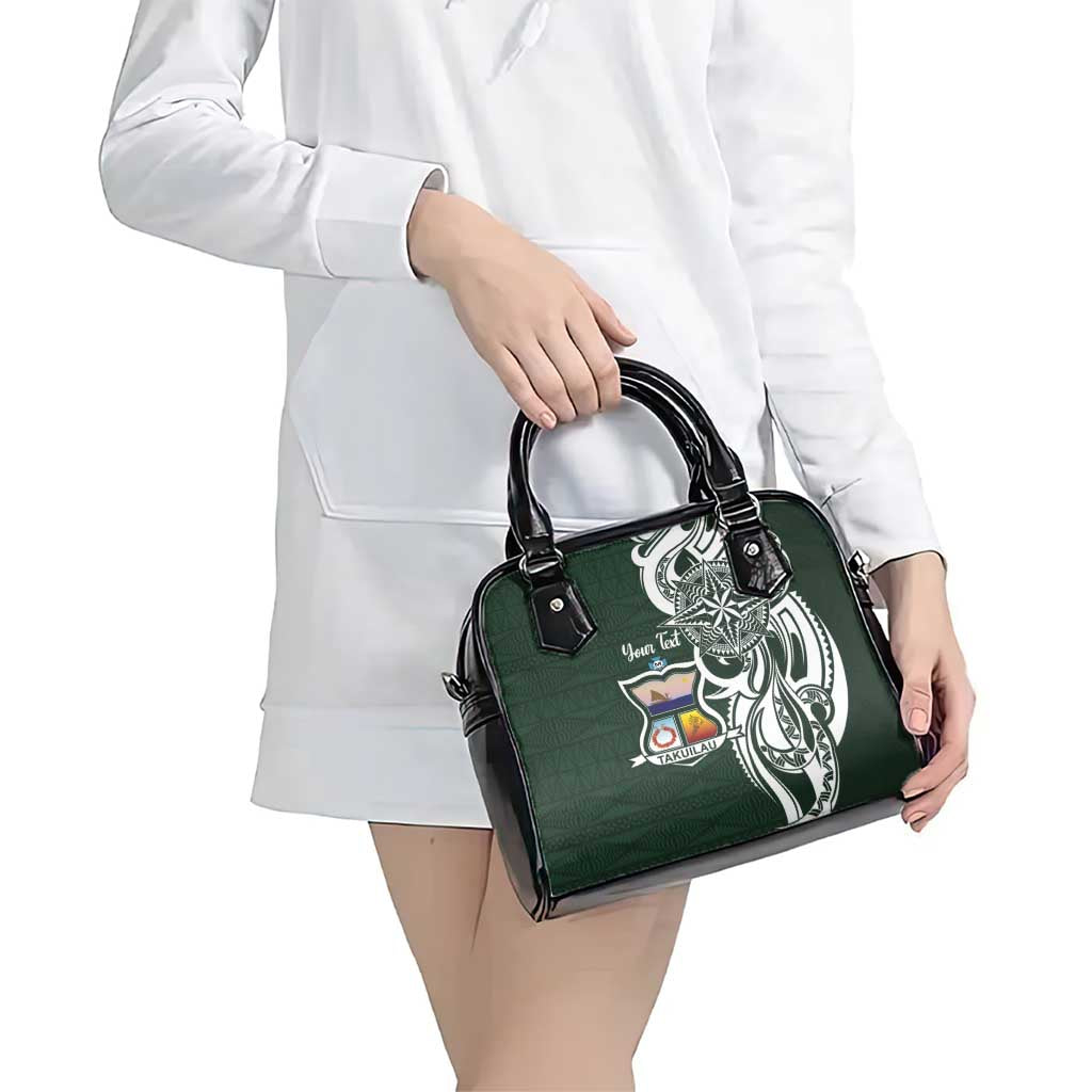 Personalised Tonga Takuilau College Shoulder Handbag Est 1975 Tongan Ngatu Pattern - Polynesian Pride