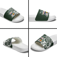 Personalised Tonga Takuilau College Slide Sandals Est 1975 Tongan Ngatu Pattern - Polynesian Pride