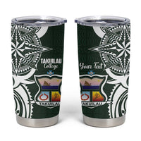 Personalised Tonga Takuilau College Tumbler Cup Est 1975 Tongan Ngatu Pattern - Polynesian Pride