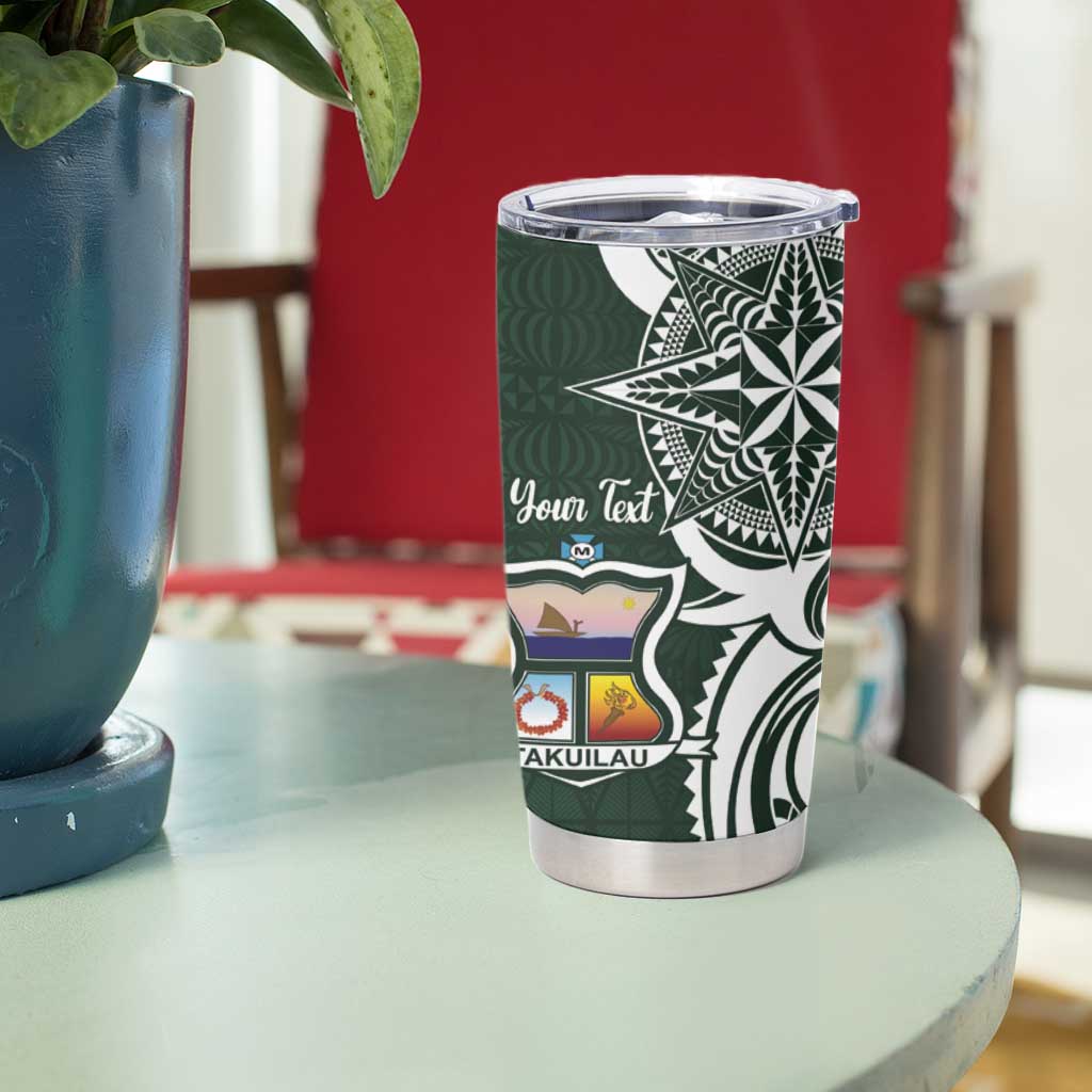 Personalised Tonga Takuilau College Tumbler Cup Est 1975 Tongan Ngatu Pattern - Polynesian Pride