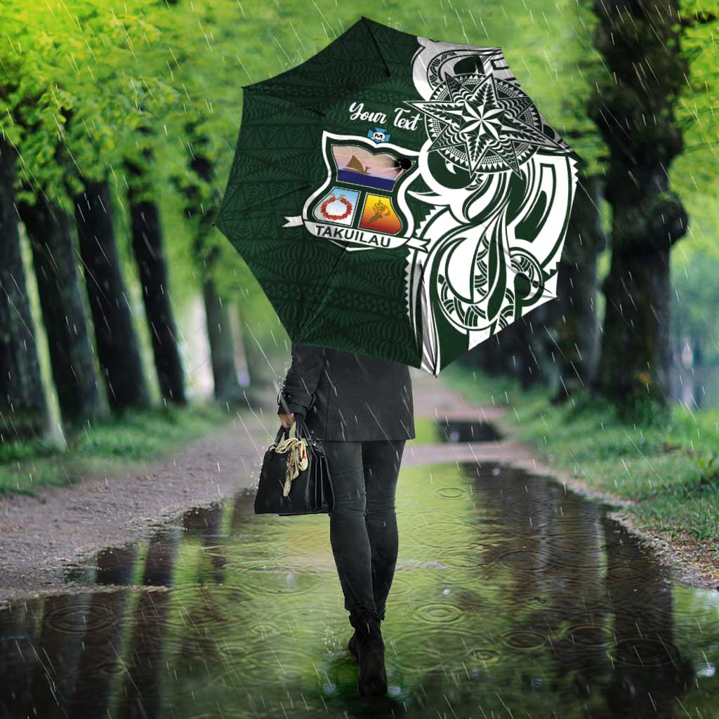 Personalised Tonga Takuilau College Umbrella Est 1975 Tongan Ngatu Pattern - Polynesian Pride