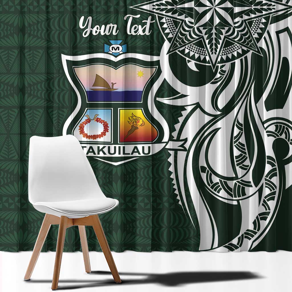 Personalised Tonga Takuilau College Window Curtain Est 1975 Tongan Ngatu Pattern - Polynesian Pride