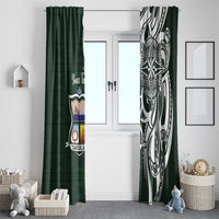 Personalised Tonga Takuilau College Window Curtain Est 1975 Tongan Ngatu Pattern - Polynesian Pride