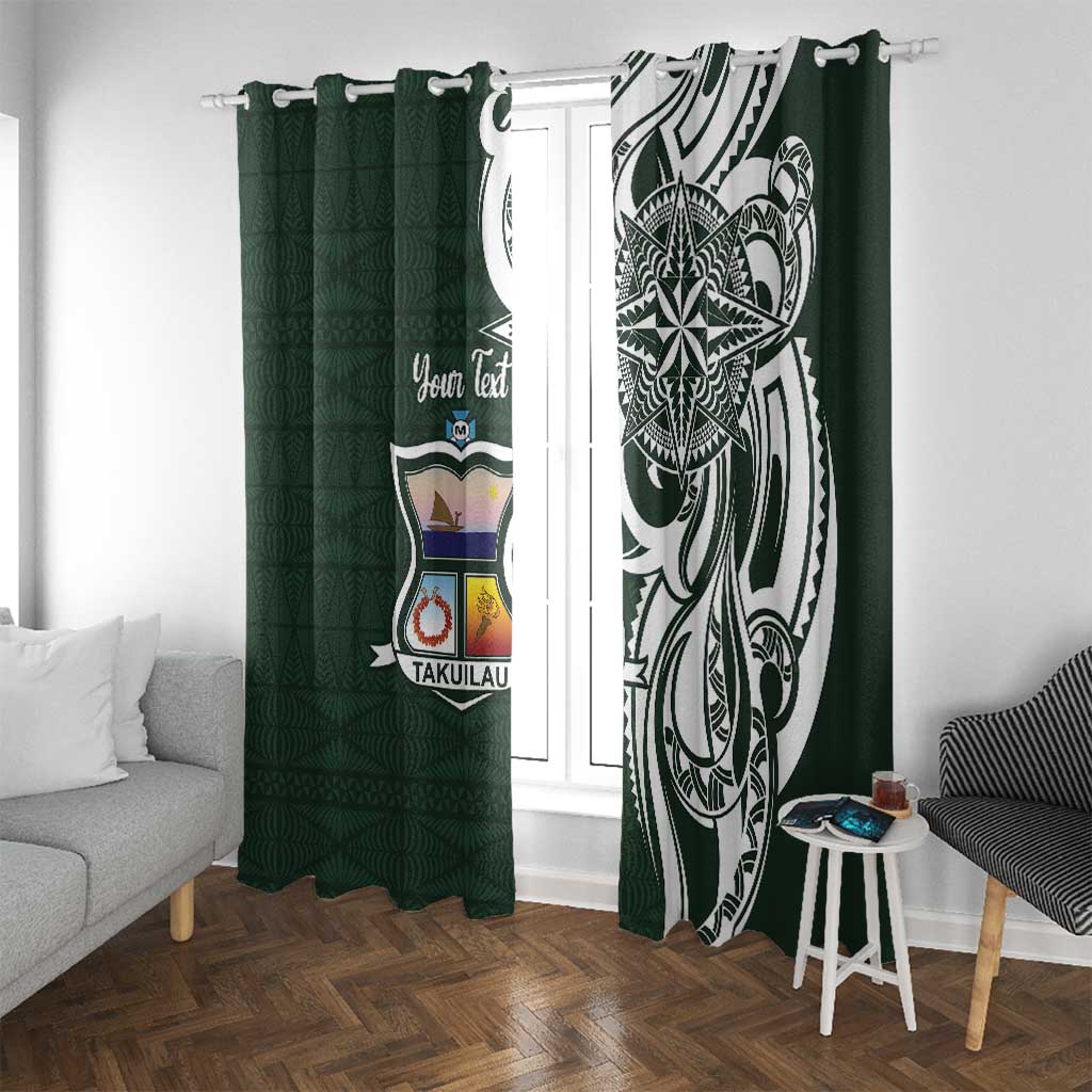 Personalised Tonga Takuilau College Window Curtain Est 1975 Tongan Ngatu Pattern - Polynesian Pride
