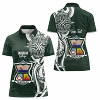 Personalised Tonga Takuilau College Women Polo Shirt Est 1975 Tongan Ngatu Pattern - Polynesian Pride