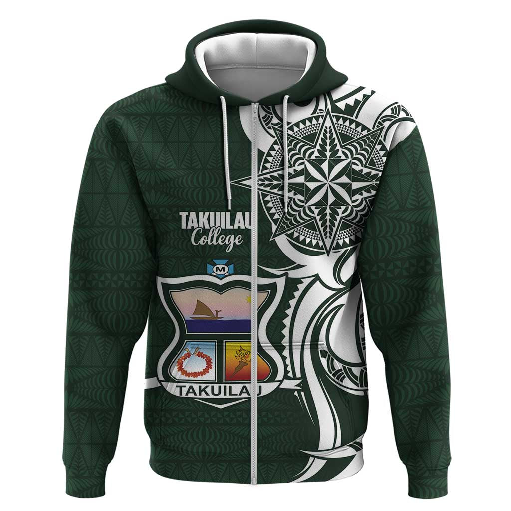 Personalised Tonga Takuilau College Zip Hoodie Est 1975 Tongan Ngatu Pattern - Polynesian Pride