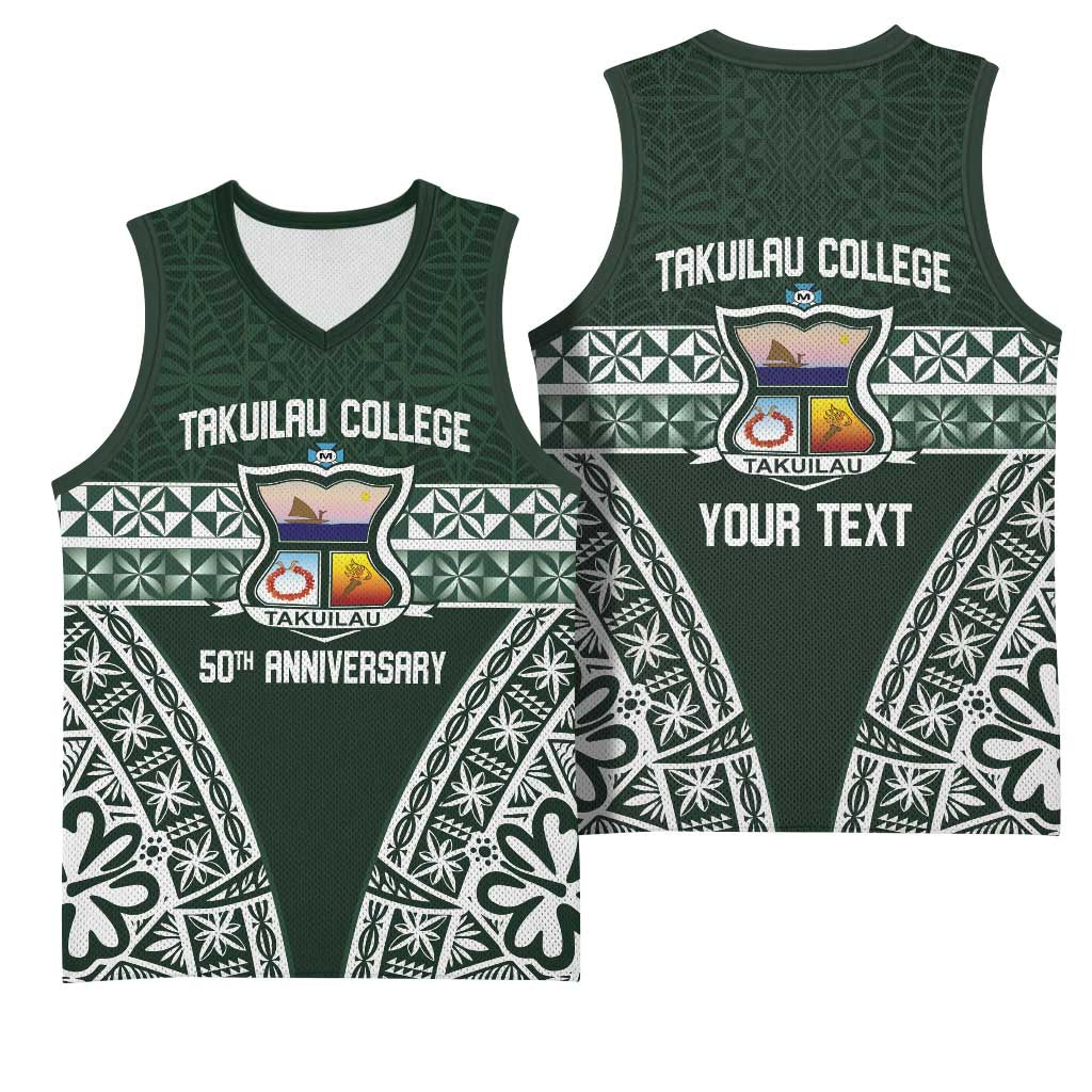 Personalised Tonga Takuilau College Basketball Jersey 50th Anniversary Ngatu Kupesi - Polynesian Pride