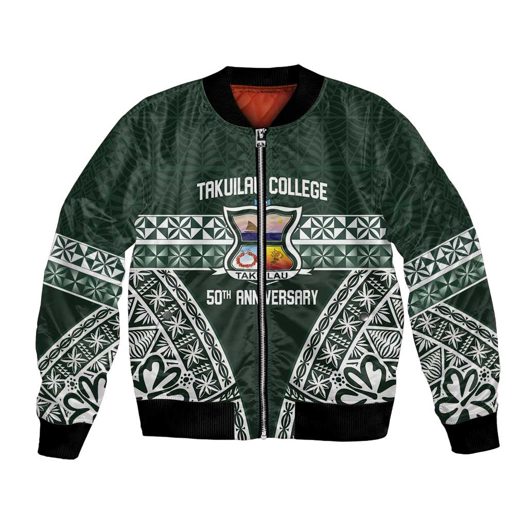 Personalised Tonga Takuilau College Bomber Jacket 50th Anniversary Ngatu Kupesi - Polynesian Pride