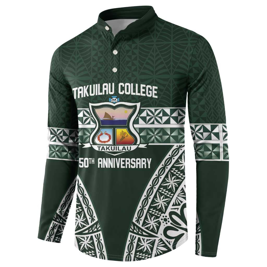 Personalised Tonga Takuilau College Button Sweatshirt 50th Anniversary Ngatu Kupesi - Polynesian Pride