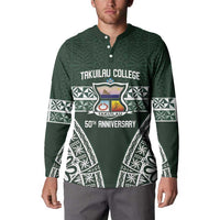 Personalised Tonga Takuilau College Button Sweatshirt 50th Anniversary Ngatu Kupesi - Polynesian Pride