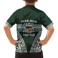 Personalised Tonga Takuilau College Family Matching Long Sleeve Bodycon Dress and Hawaiian Shirt 50th Anniversary Ngatu Kupesi - Polynesian Pride