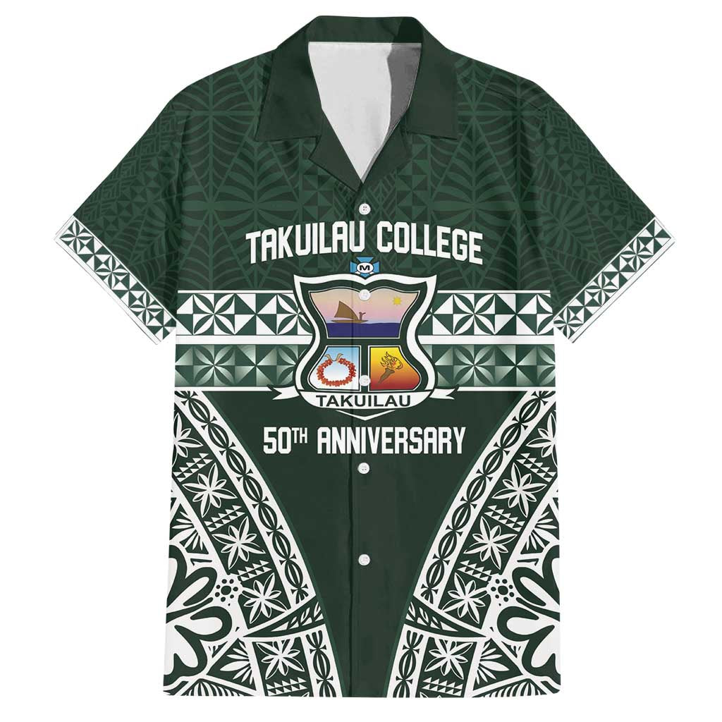 Personalised Tonga Takuilau College Family Matching Long Sleeve Bodycon Dress and Hawaiian Shirt 50th Anniversary Ngatu Kupesi - Polynesian Pride
