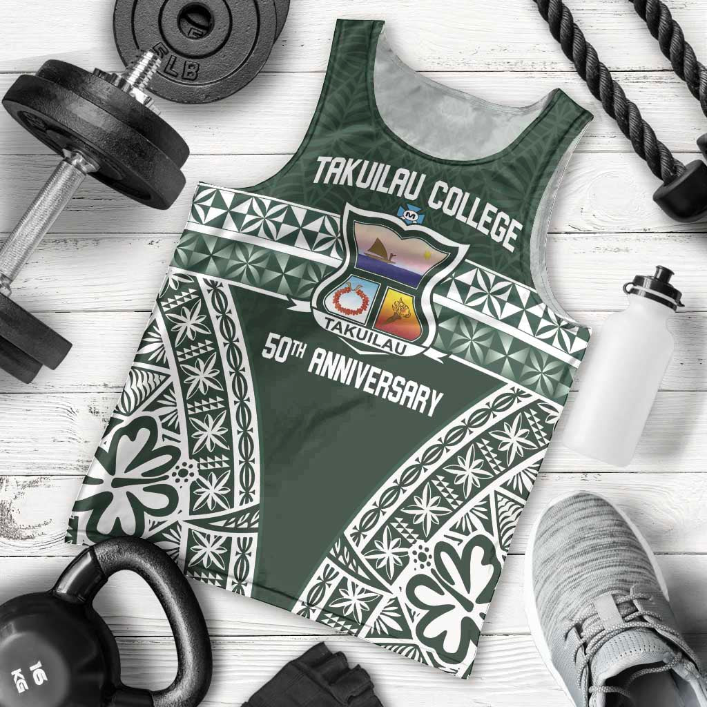 Personalised Tonga Takuilau College Men Tank Top 50th Anniversary Ngatu Kupesi - Polynesian Pride
