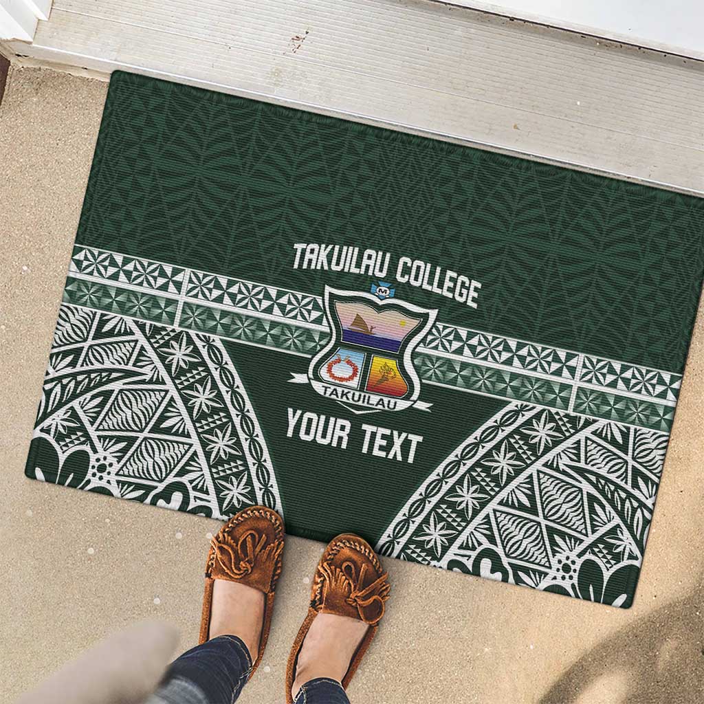 Personalised Tonga Takuilau College Rubber Doormat 50th Anniversary Ngatu Kupesi - Polynesian Pride