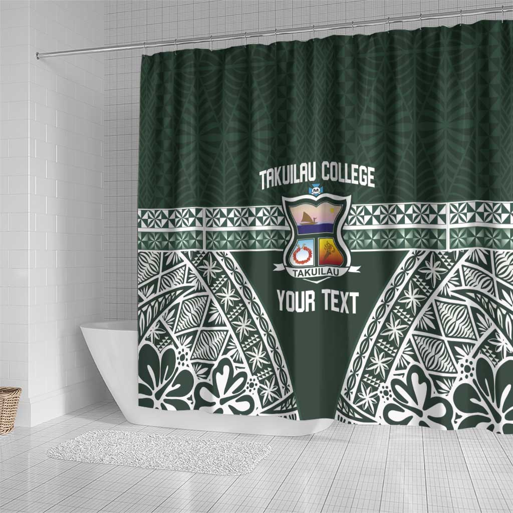 Personalised Tonga Takuilau College Shower Curtain 50th Anniversary Ngatu Kupesi - Polynesian Pride