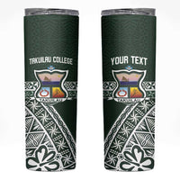 Personalised Tonga Takuilau College Skinny Tumbler 50th Anniversary Ngatu Kupesi - Polynesian Pride