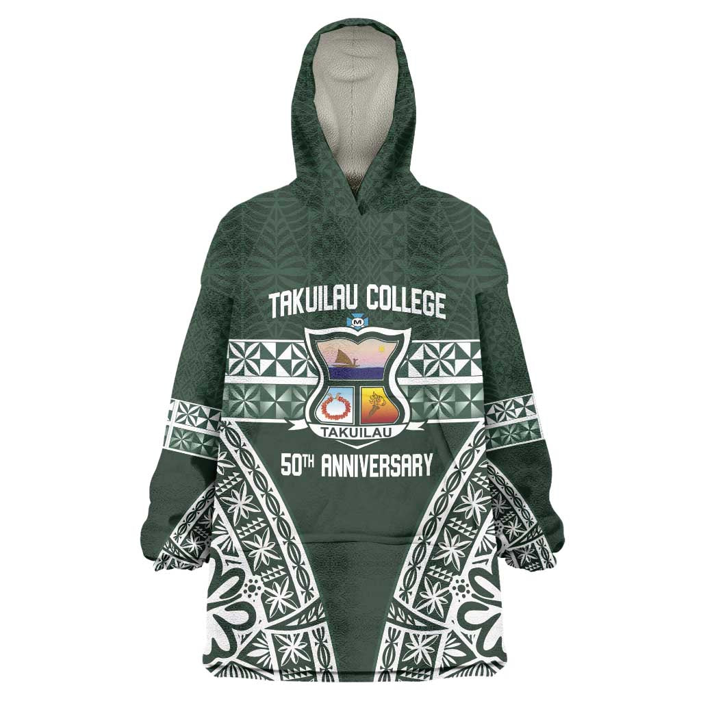 Personalised Tonga Takuilau College Wearable Blanket Hoodie 50th Anniversary Ngatu Kupesi - Polynesian Pride