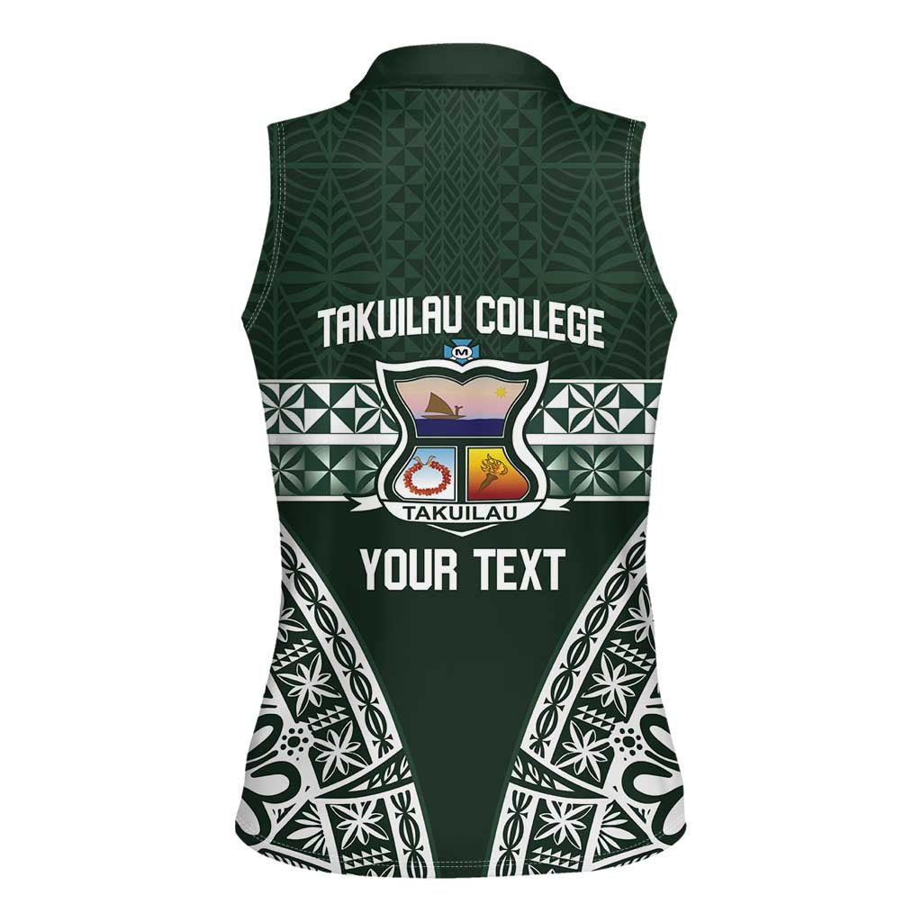 Personalised Tonga Takuilau College Women Sleeveless Polo Shirt 50th Anniversary Ngatu Kupesi - Polynesian Pride