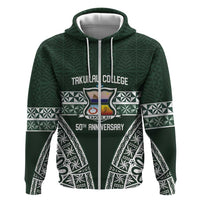 Personalised Tonga Takuilau College Zip Hoodie 50th Anniversary Ngatu Kupesi - Polynesian Pride
