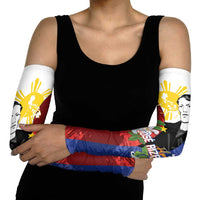Philippines Rizal Day Arm Sleeves Filipino Sampaguita Grunge Style - Polynesian Pride