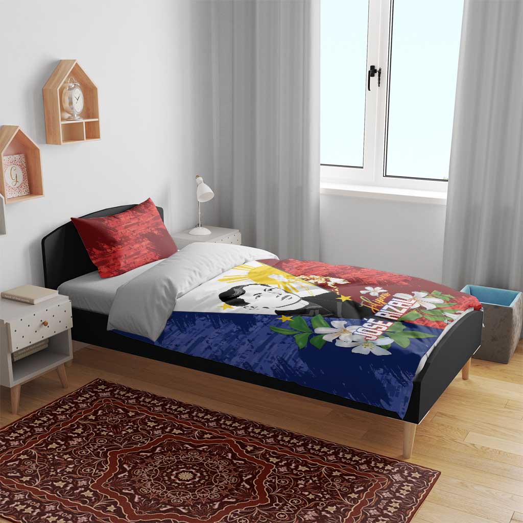 Philippines Rizal Day Bedding Set Filipino Sampaguita Grunge Style - Polynesian Pride