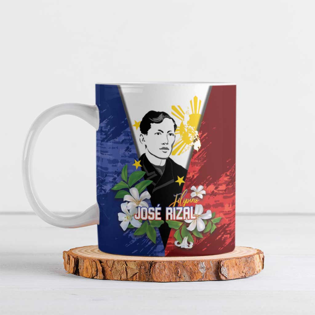 Philippines Rizal Day Ceramic Mug Filipino Sampaguita Grunge Style - Polynesian Pride