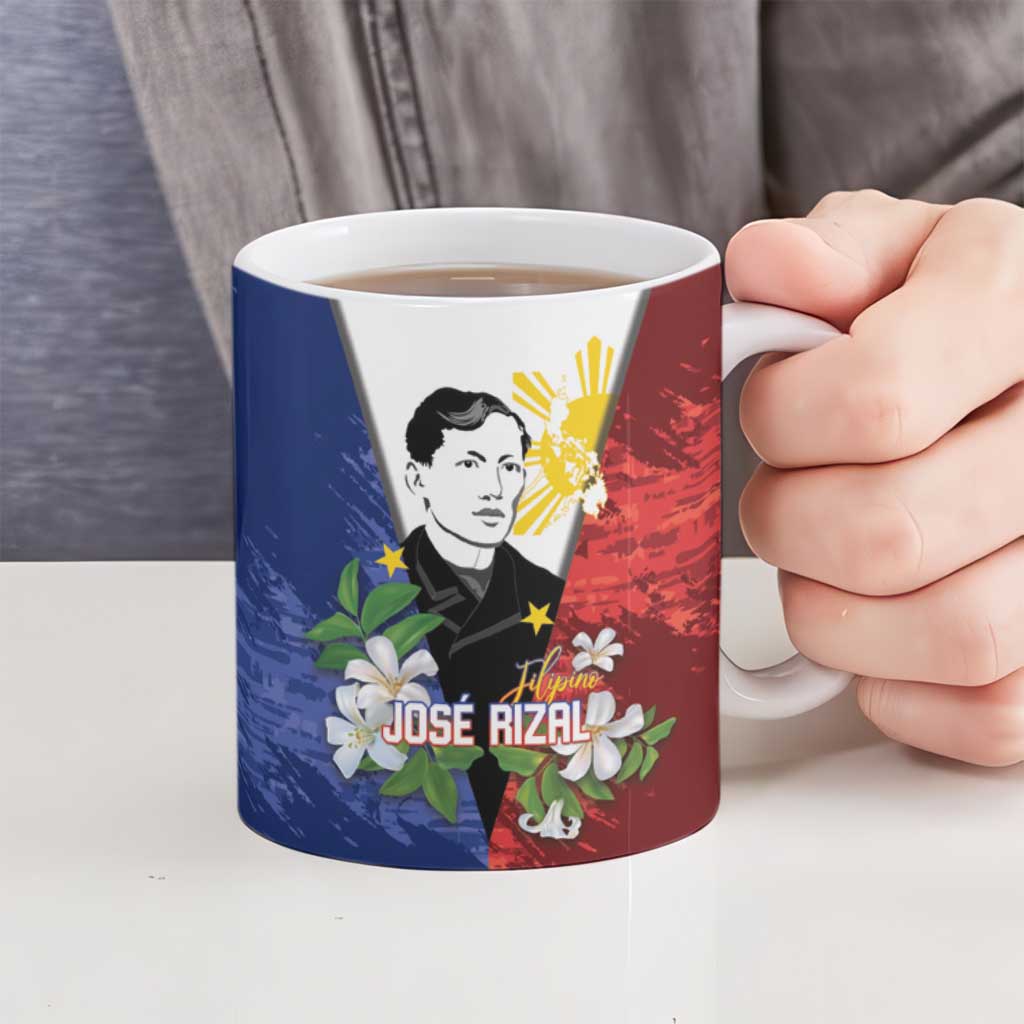 Philippines Rizal Day Ceramic Mug Filipino Sampaguita Grunge Style - Polynesian Pride