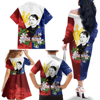 Philippines Rizal Day Family Matching Off The Shoulder Long Sleeve Dress and Hawaiian Shirt Filipino Sampaguita Grunge Style - Polynesian Pride