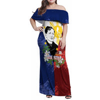 Philippines Rizal Day Family Matching Off Shoulder Maxi Dress and Hawaiian Shirt Filipino Sampaguita Grunge Style - Polynesian Pride