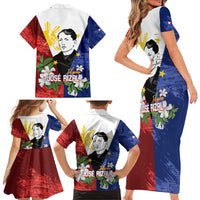 Philippines Rizal Day Family Matching Short Sleeve Bodycon Dress and Hawaiian Shirt Filipino Sampaguita Grunge Style - Polynesian Pride