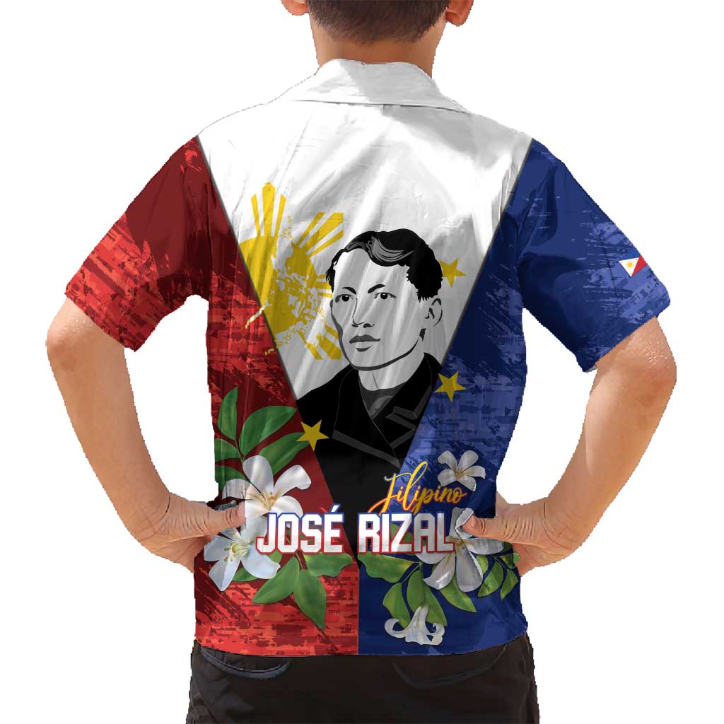 Philippines Rizal Day Family Matching Tank Maxi Dress and Hawaiian Shirt Filipino Sampaguita Grunge Style - Polynesian Pride