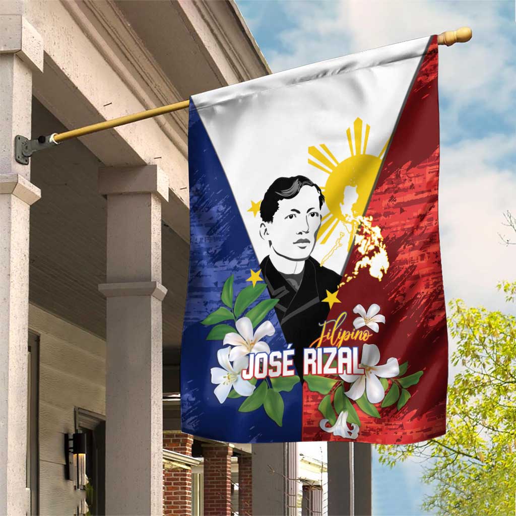 Philippines Rizal Day Garden Flag Filipino Sampaguita Grunge Style - Polynesian Pride