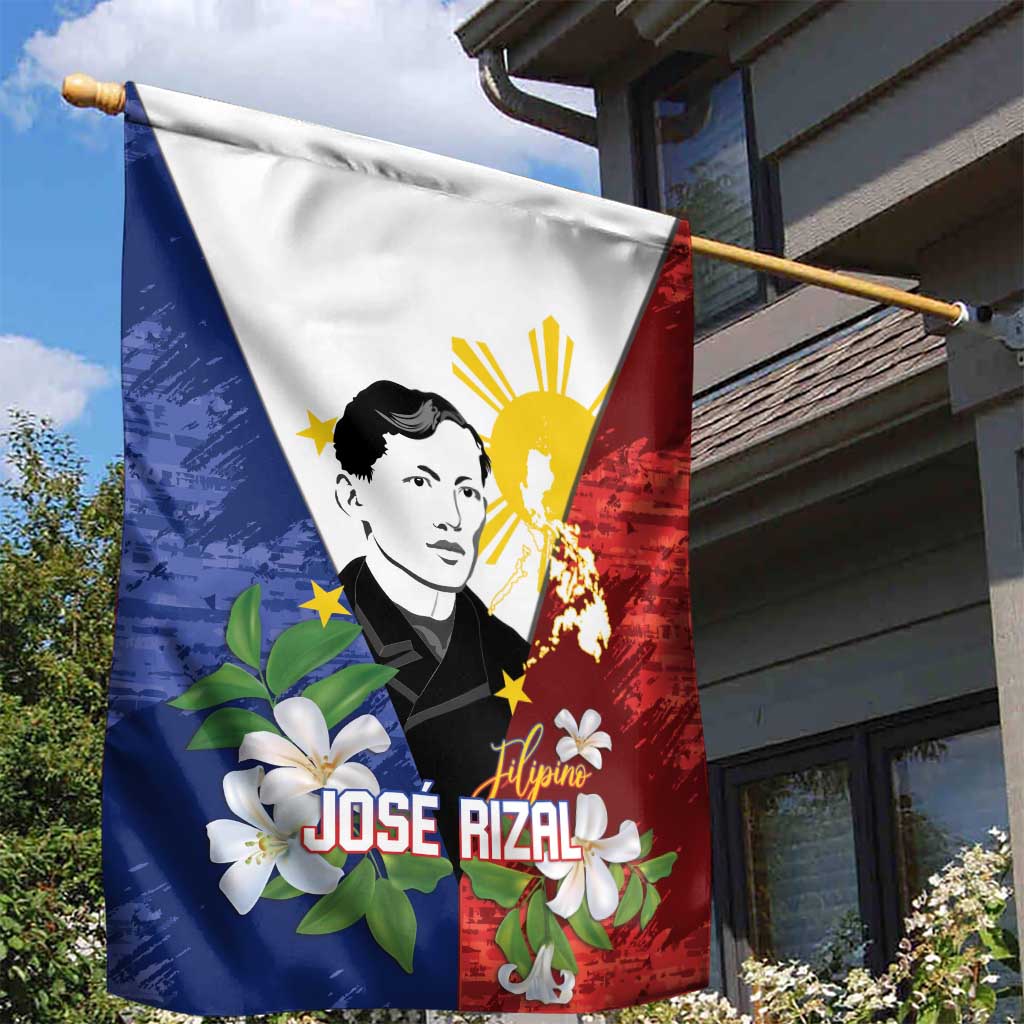 Philippines Rizal Day Garden Flag Filipino Sampaguita Grunge Style - Polynesian Pride