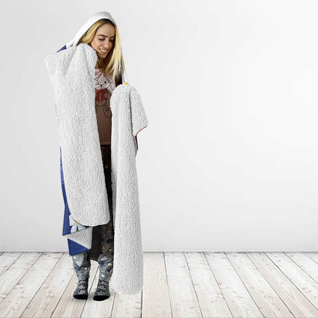 Philippines Rizal Day Hooded Blanket Filipino Sampaguita Grunge Style - Polynesian Pride