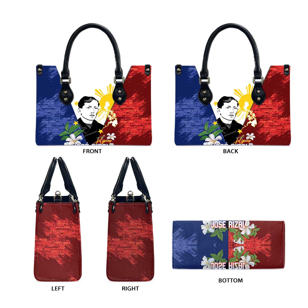 Philippines Rizal Day Leather Bag Filipino Sampaguita Grunge Style - Polynesian Pride