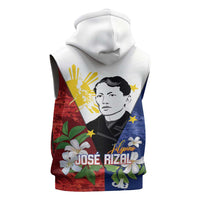 Philippines Rizal Day Sleeveless Zip Hoodie Filipino Sampaguita Grunge Style - Polynesian Pride