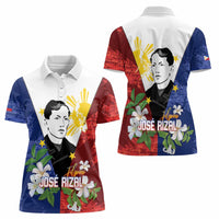 Philippines Rizal Day Women Polo Shirt Filipino Sampaguita Grunge Style - Polynesian Pride