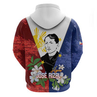 Philippines Rizal Day Zip Hoodie Filipino Sampaguita Grunge Style - Polynesian Pride