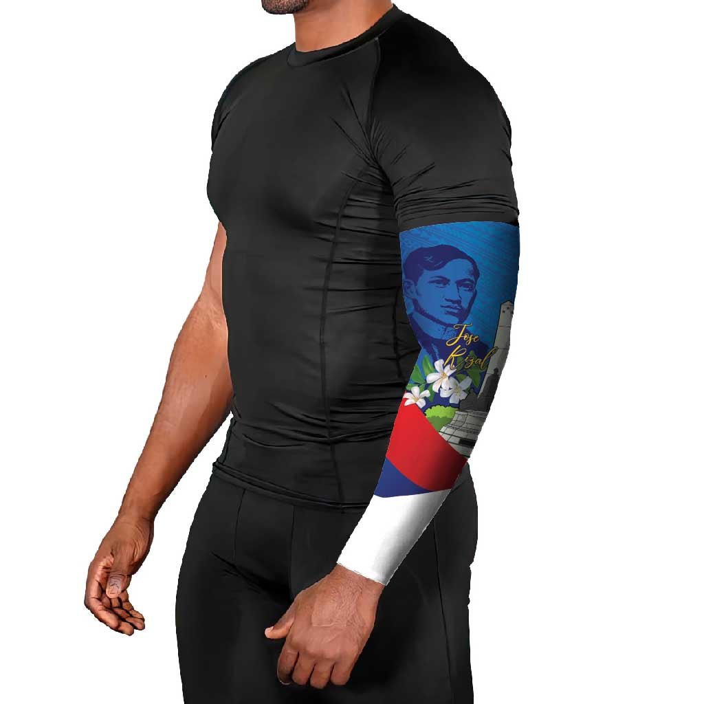 Philippines Rizal Day Arm Sleeves Filipino Motto Stella Polynesian Pattern - Polynesian Pride