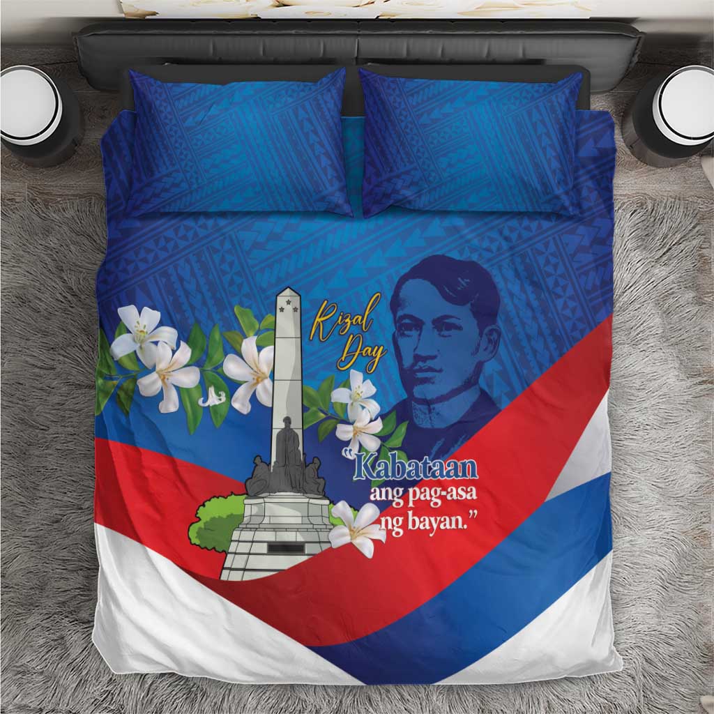 Philippines Rizal Day Bedding Set Filipino Motto Stella Polynesian Pattern - Polynesian Pride