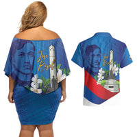 Philippines Rizal Day Couples Matching Off Shoulder Short Dress and Hawaiian Shirt Filipino Motto Stella Polynesian Pattern - Polynesian Pride