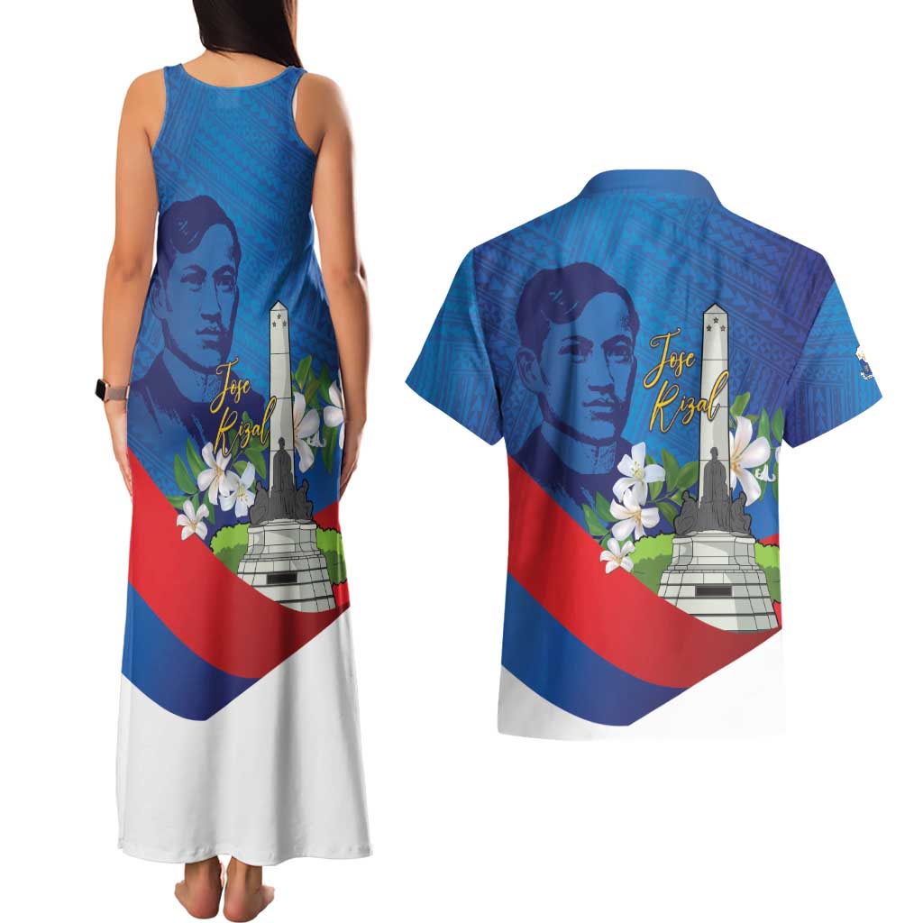 Philippines Rizal Day Couples Matching Tank Maxi Dress and Hawaiian Shirt Filipino Motto Stella Polynesian Pattern - Polynesian Pride