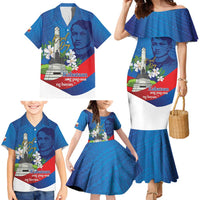 Philippines Rizal Day Family Matching Mermaid Dress and Hawaiian Shirt Filipino Motto Stella Polynesian Pattern - Polynesian Pride